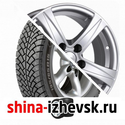 Колесо в сборе BF Goodrich G Force Stud 195/65 R15 Q 95 + СКАД Sakura 6.5xR15 5×114.3 ET43 DIA66.1 Серебристый в Ижевске
